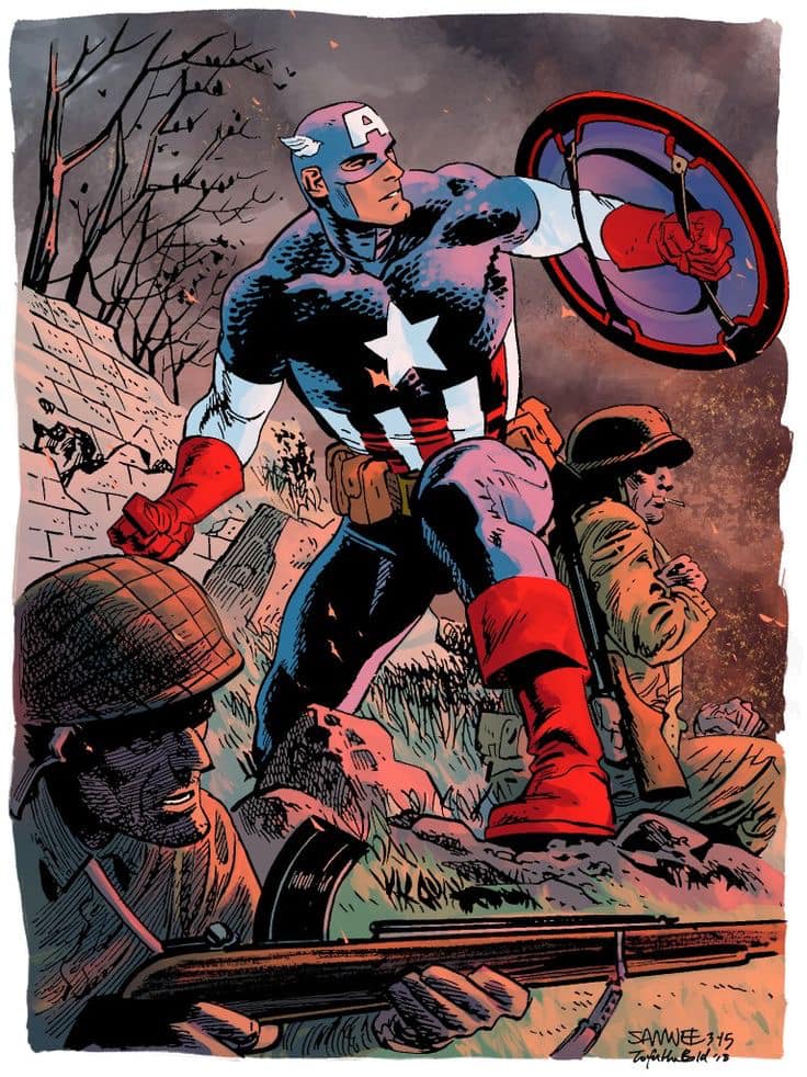Captain America Battle Scene (2) Print Poster
