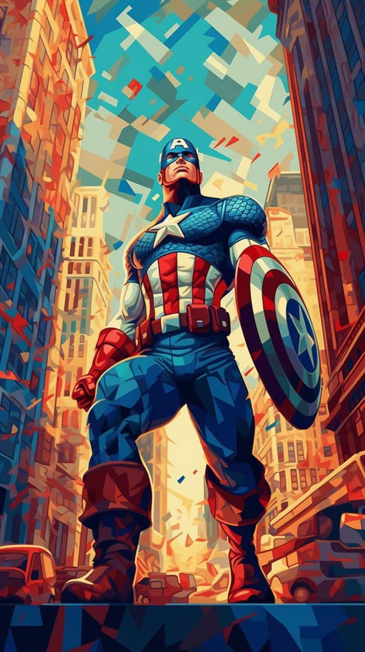 Captain America Cityscape Art Print Poster