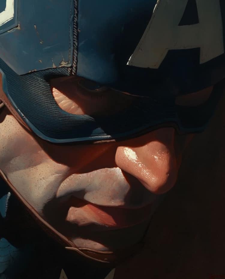 Captain America Closeup Print Poster