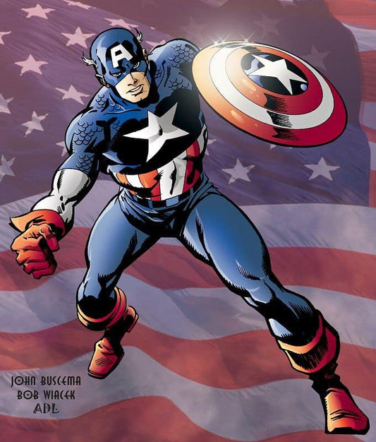 Captain America Comic Art Print Poster
