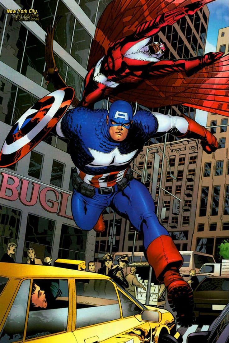 Captain America Fighting In New York City Print Poster