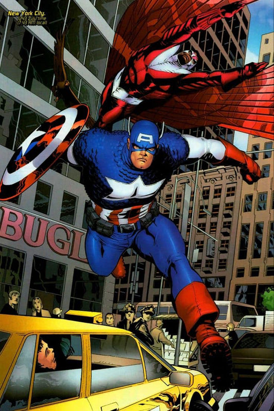 Captain America Fighting In New York City Print Poster