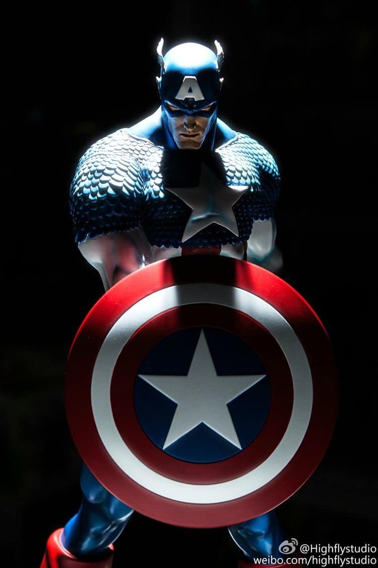 Captain America Figurine Portrait Print Poster