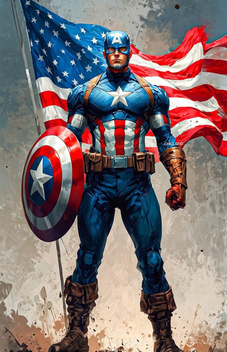 Captain America Hero Flag Jigsaw Puzzle