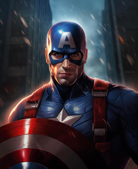 Captain America Hero Portrait Print Poster