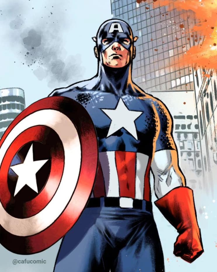 Captain America Hero Portrait (3) Print Poster