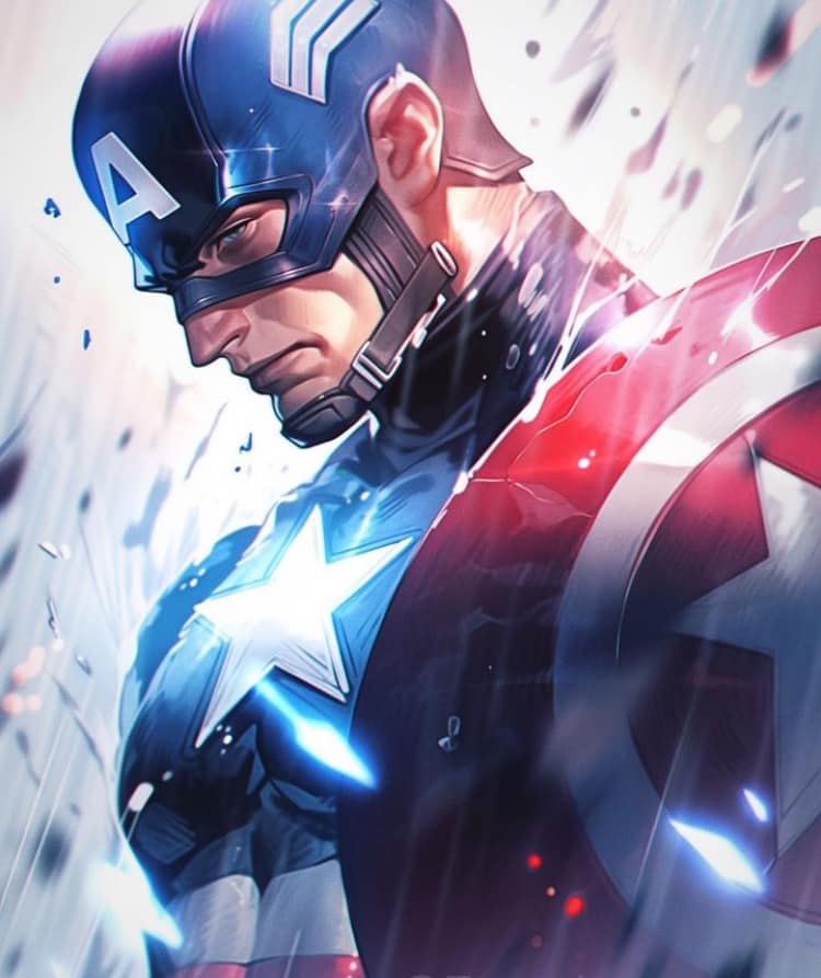 Captain America Hero Portrait (4) Print Poster