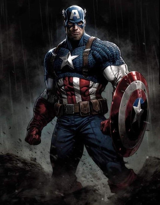 Captain America Hero Portrait (6) Print Poster