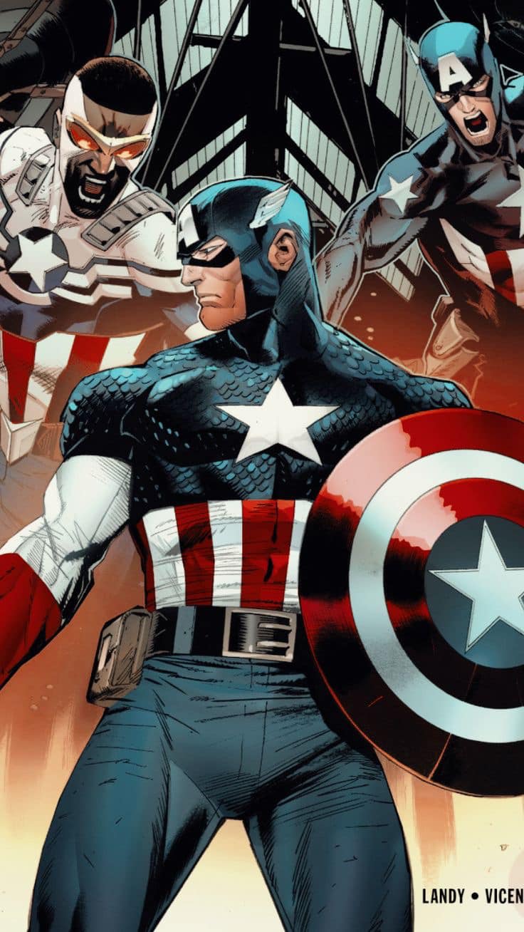Captain America Heroes Illustration Print Poster