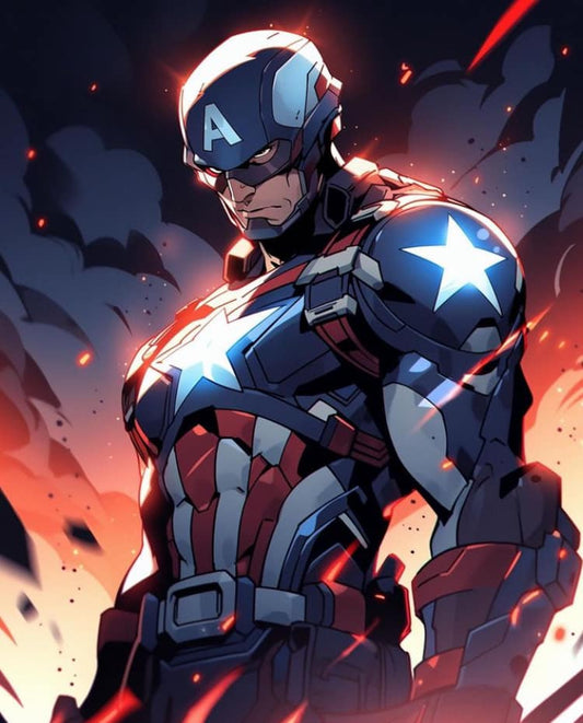 Captain America Heroic Portrait (2) Print Poster