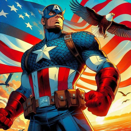Captain America Heroic Portrait (3) Print Poster