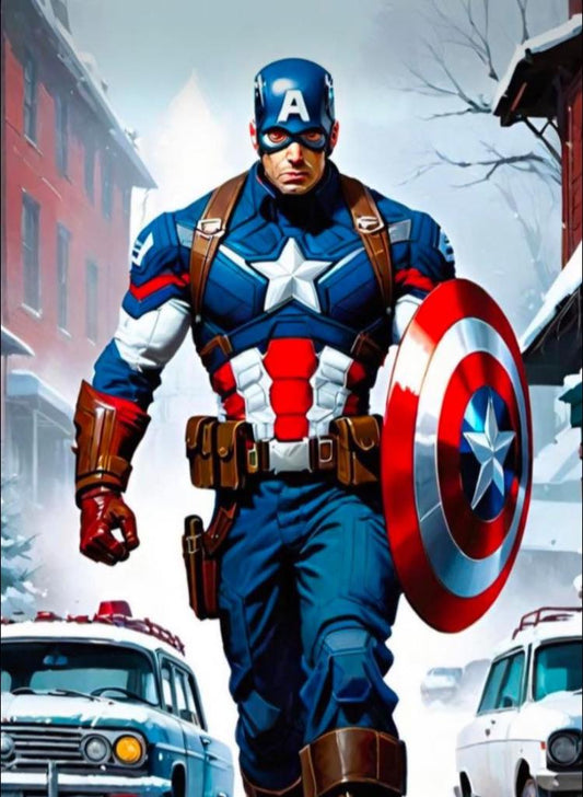 Captain America Heroic Portrait (4) Print Poster