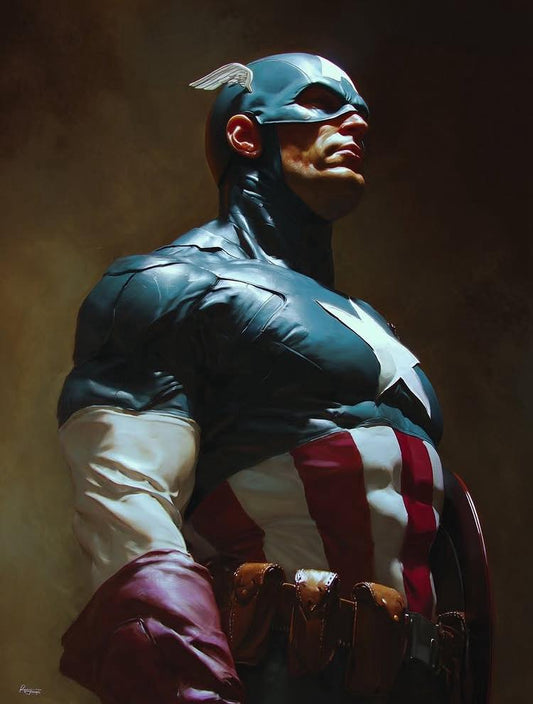 Captain America Heroic Portrait (7) Print Poster