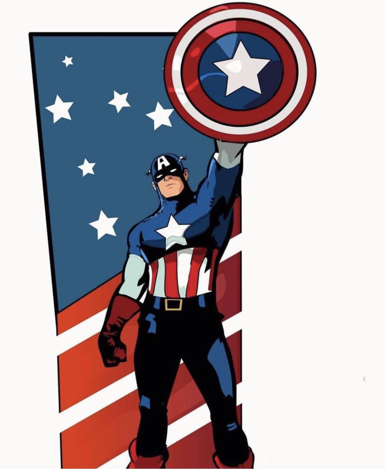 Captain America Heroic Pose (2) Print Poster