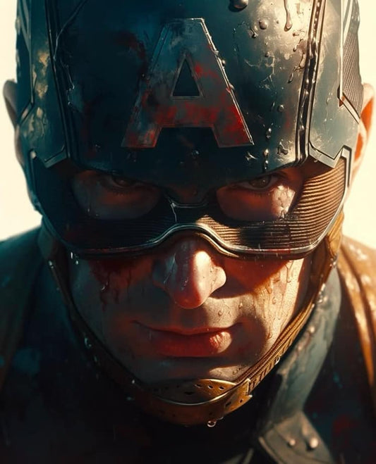 Captain America Intense Closeup Print Poster
