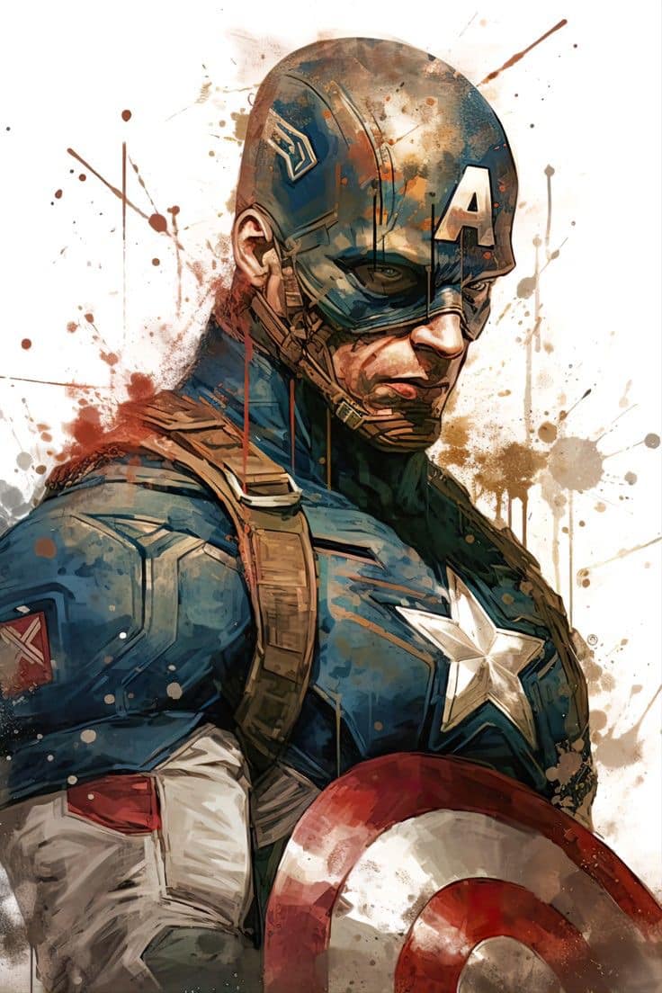 Captain America Portrait Art Print Poster