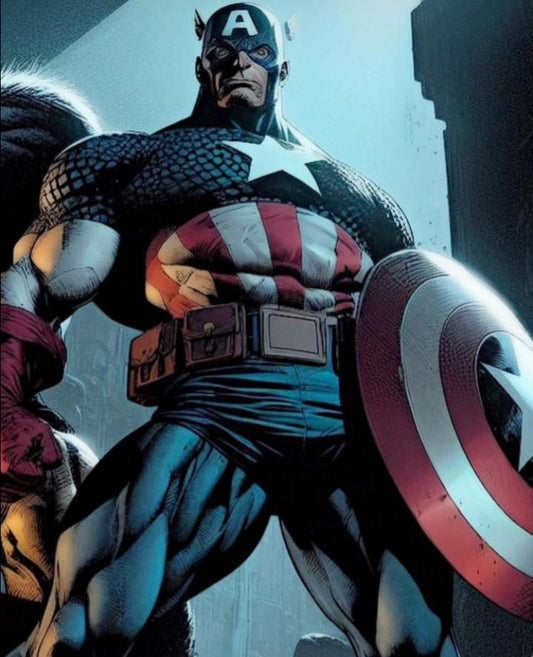 Captain America Portrait Heroic (3) Print Poster