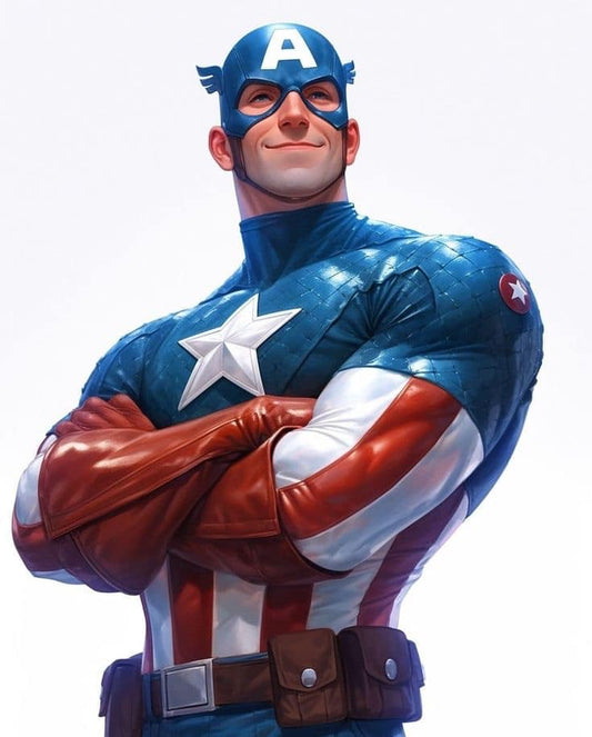 Captain America Portrait (11) Print Poster