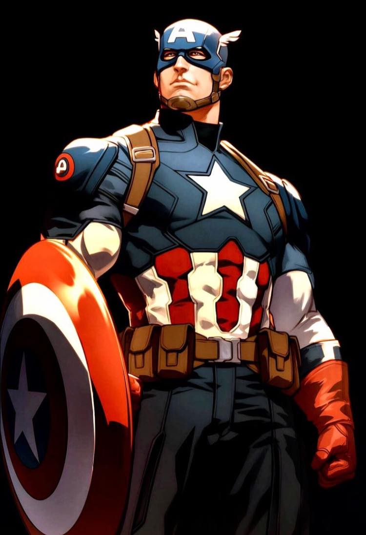 Captain America Portrait (12) Print Poster