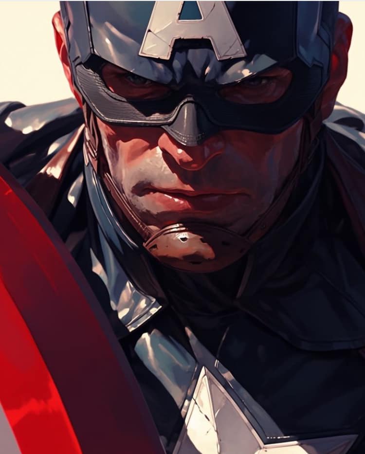 Captain America Portrait (13) Print Poster
