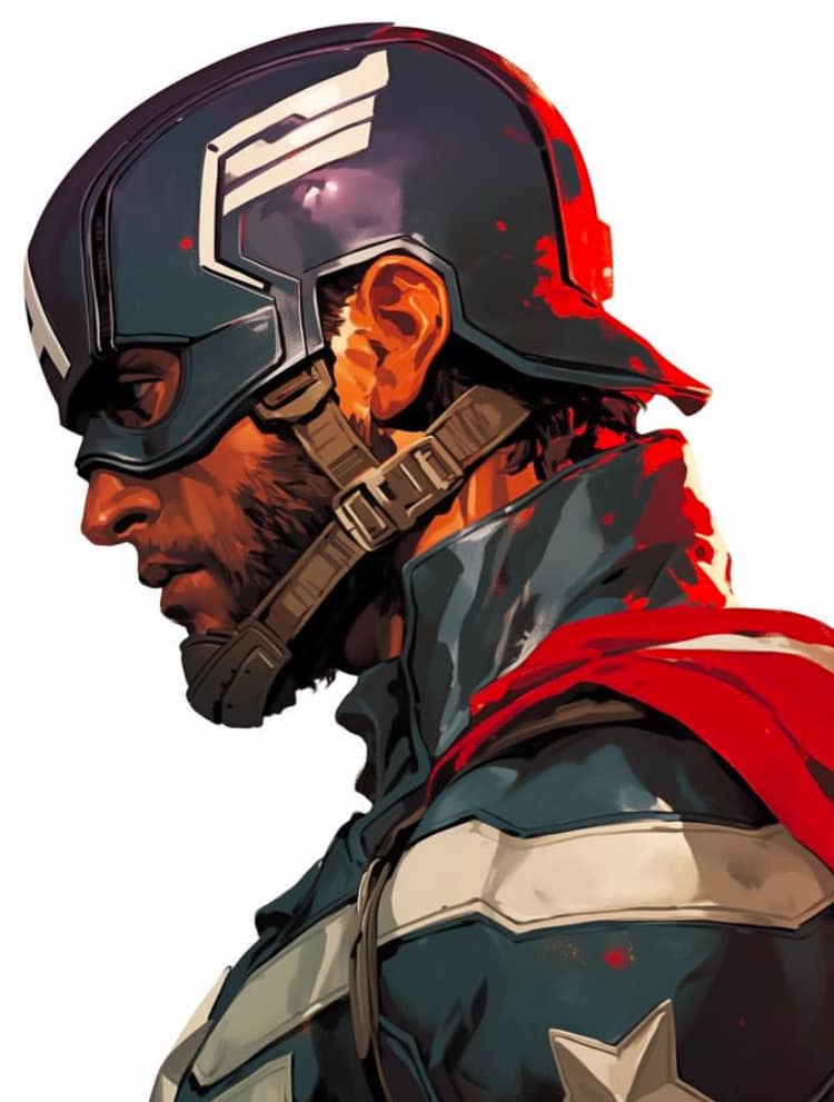 Captain America Portrait (14) Print Poster