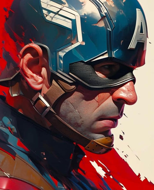 Captain America Portrait (16) Print Poster