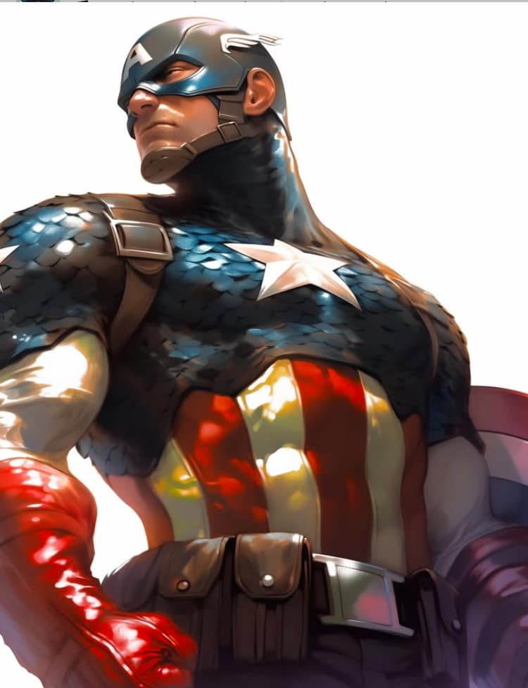 Captain America Portrait (18) Print Poster