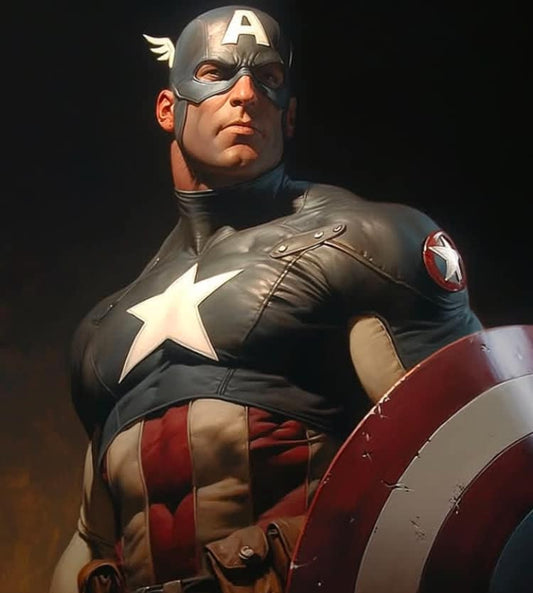 Captain America Portrait (19) Print Poster