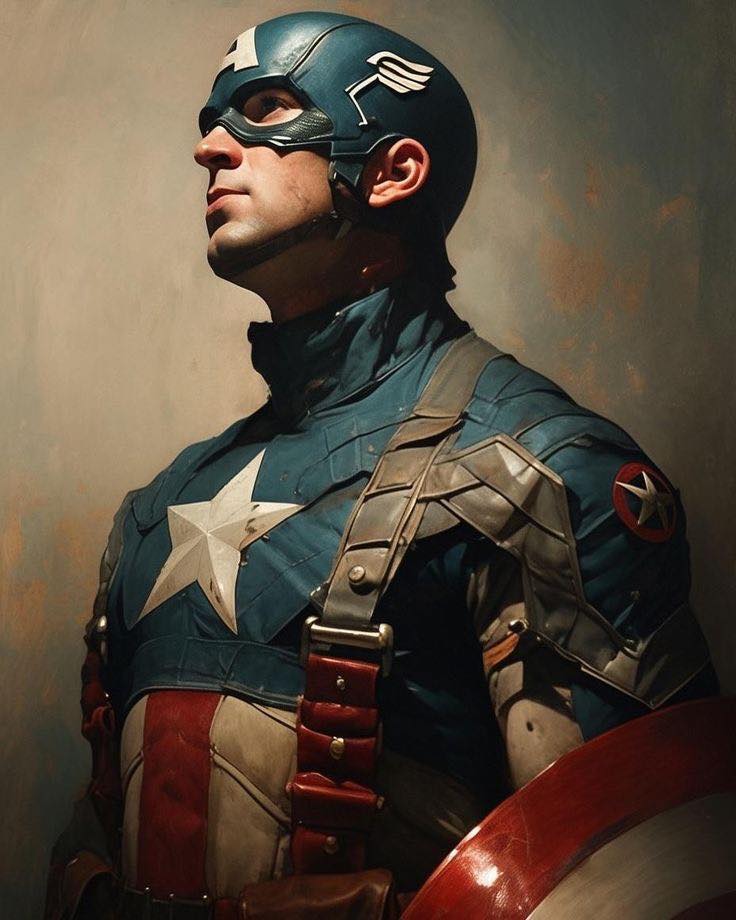 Captain America Portrait (20) Print Poster