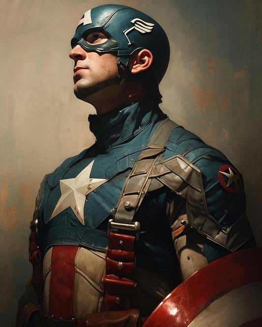 Captain America Portrait (20) Print Poster