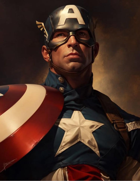 Captain America Portrait (21) Print Poster