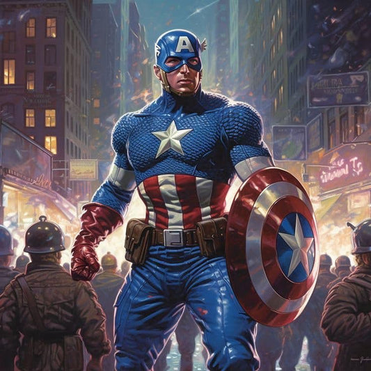 Captain America Street Scene Print Poster