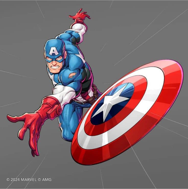 Captain America Throwing Shield Print Poster