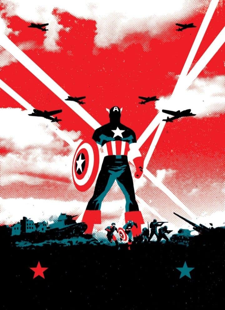Captain America War Scene Print Poster