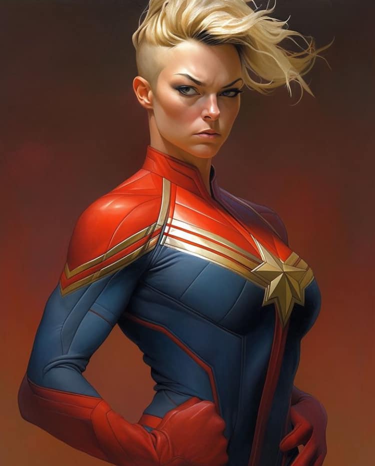 Captain Marvel Portrait (2) Print Poster