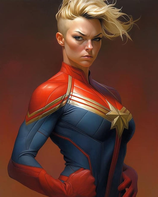 Captain Marvel Portrait (2) Print Poster