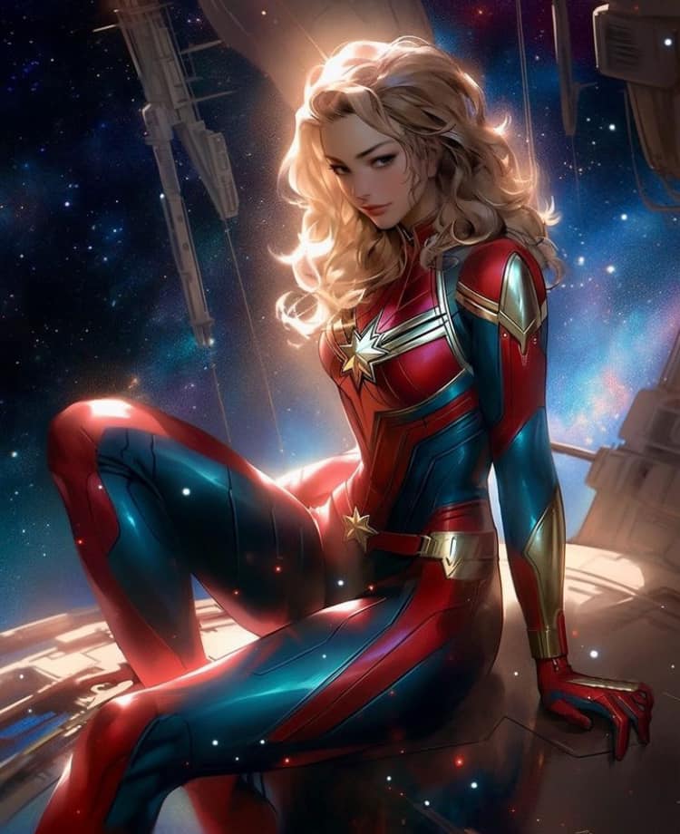 Captain Marvel Space Portrait Jigsaw Puzzle