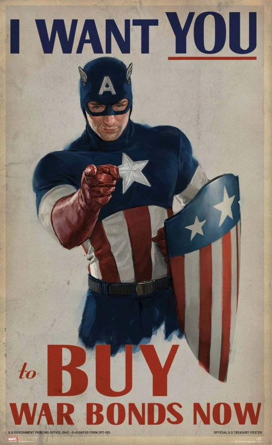 Captain America Buy Us War Bonds Propaganda Keychain Marvel Avengers Usa