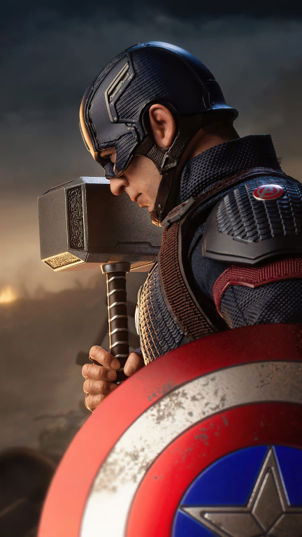 Captain America Hammer Shield 1493 Print Poster