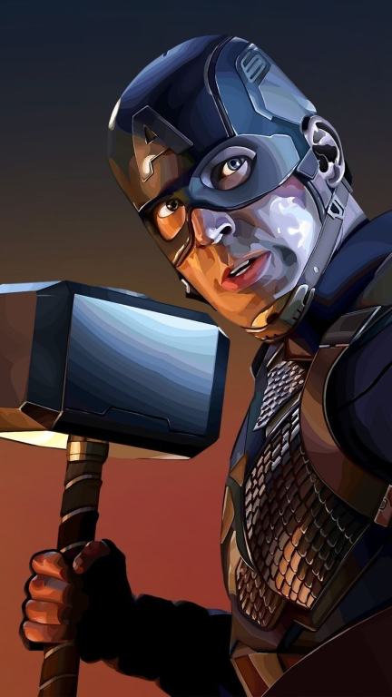 Captain America With Hammer 894 Print Poster