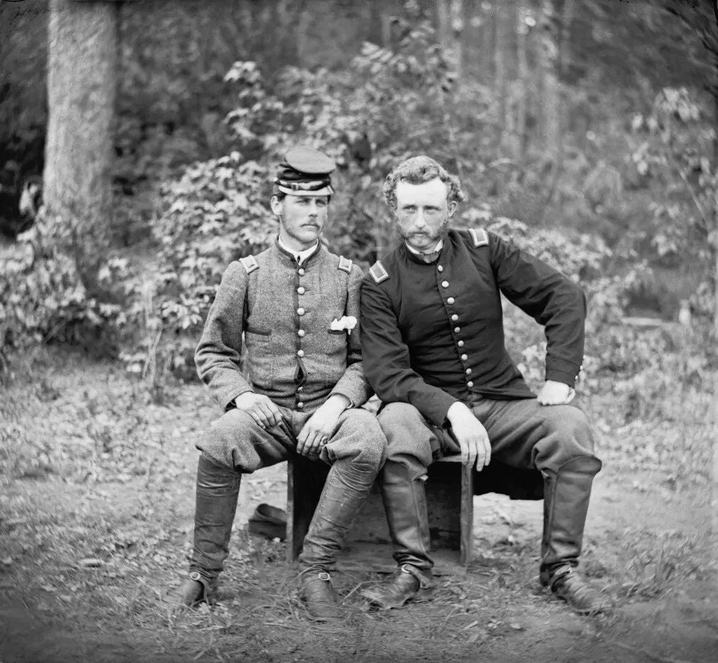 Captain George Armstrong Custer & Lt Washington Civil War Poster Photo
