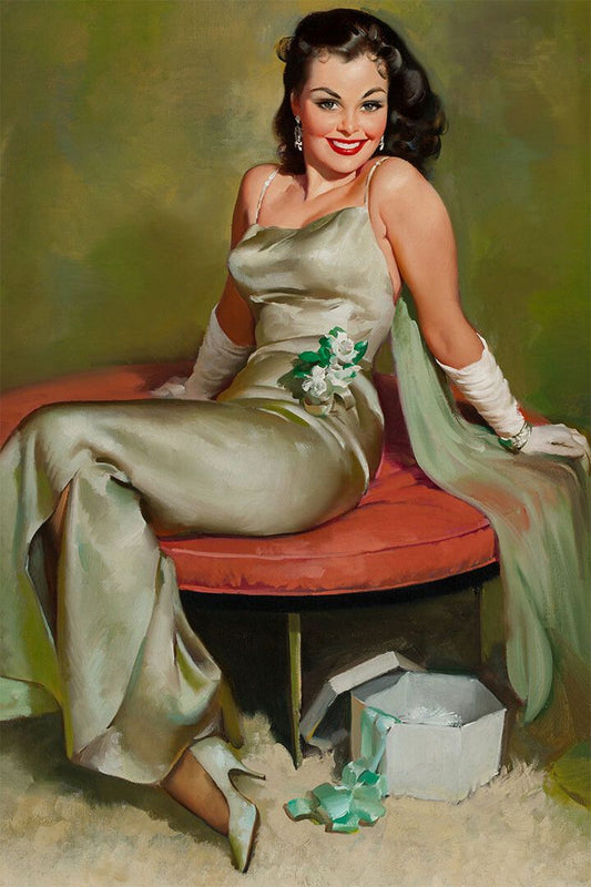 Captivating Vintage Style Sexy Pinup Girl Jigsaw Puzzle