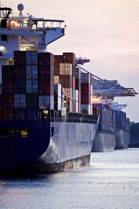 Cargo Ship Docked At Container Terminal Print Jigsaw Puzzle
