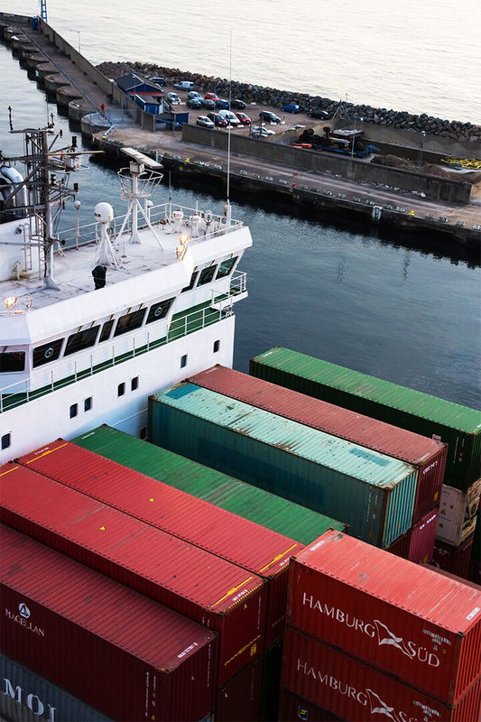 Cargo Ship Docked In Montreal Painting Print Jigsaw Puzzle