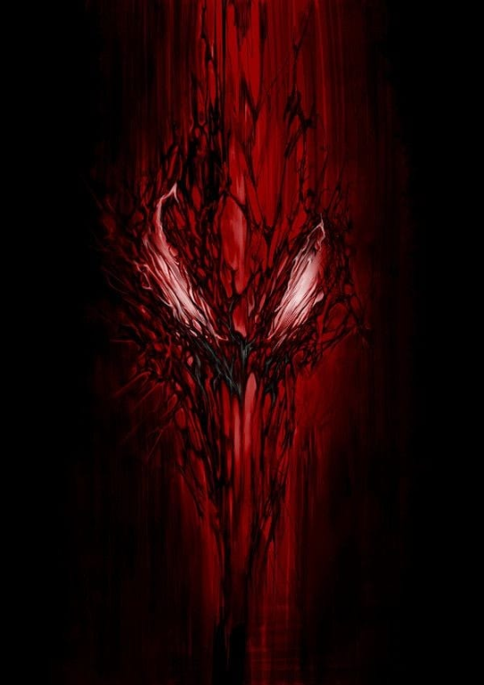 Carnage Red Glowing Mask 642 Print Poster