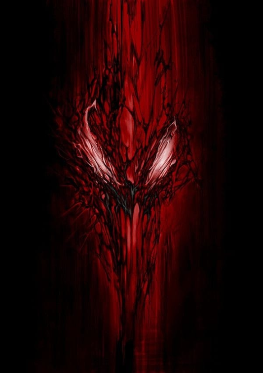 Carnage Red Glowing Mask 642 Print Poster