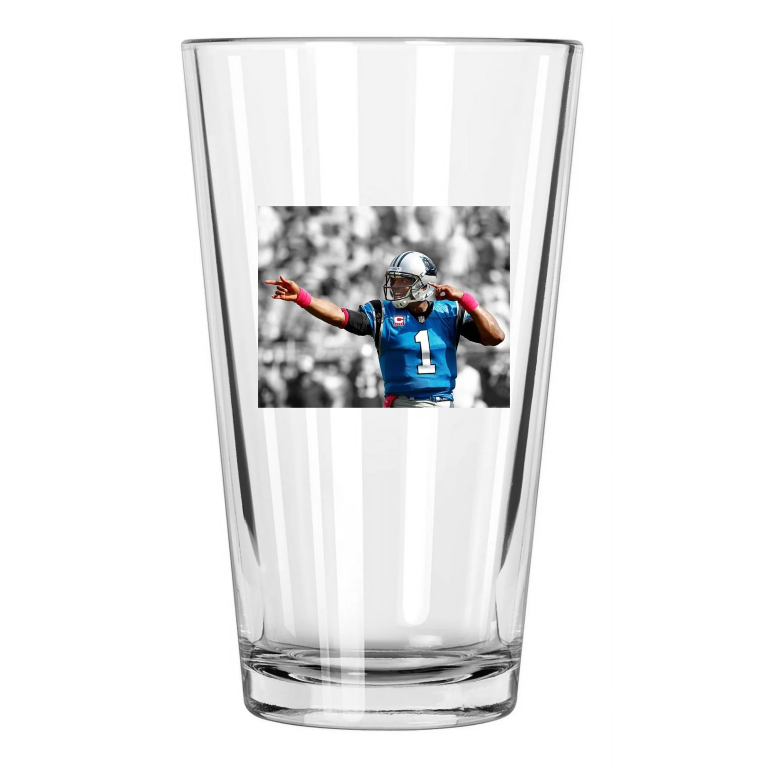 Carolina Panthers Cam Newton Spotlight Football 1St Down Pint Beer Glass