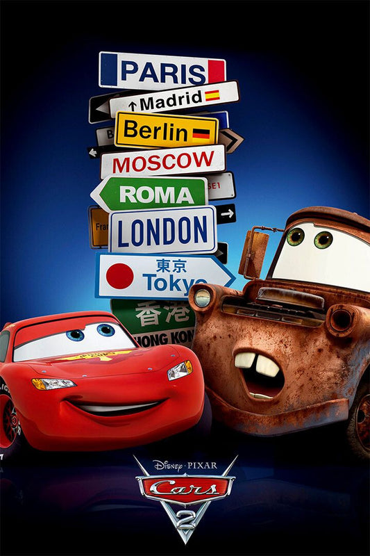 Cars 2 Car Action Movie Print Painting Jigsaw Puzzle