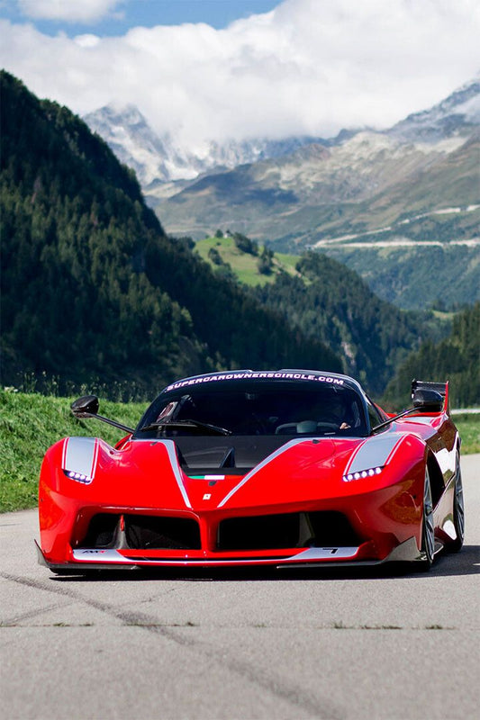 Cars Old Red Ferrari Land Vehicle Picture Painting Jigsaw Puzzle