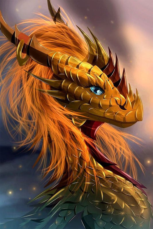 Cartoonish Dragon Fantasy Animals Painting Print Jigsaw Puzzle